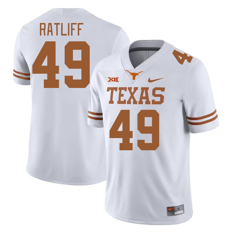 Men #49 Ian Ratliff Texas Longhorns College Football Jerseys Stitched Sale-Black